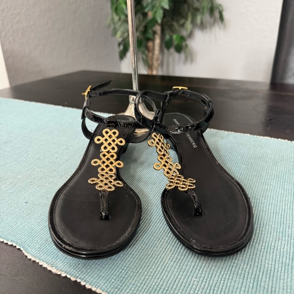 Diane von Furstenberg Love Knot black sandal size 7 - Picture 1 of 7